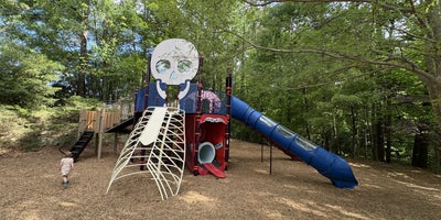 Anatomy themed playground equipment at Poe Center Raleigh